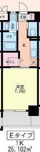 ウィングス重住(1K/2階)の間取り写真