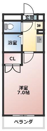 アイリスTAKEJI(1K/1階)の間取り写真