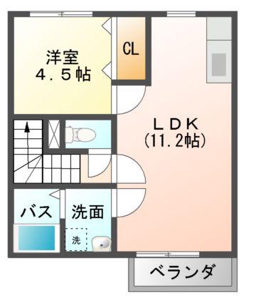 セジュールフェルテ(1LDK/2階)の間取り写真