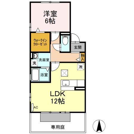 メゾンプティ(1LDK/1階)の間取り写真