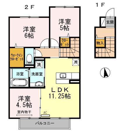 フレンダ神前(3LDK/2階)の間取り写真
