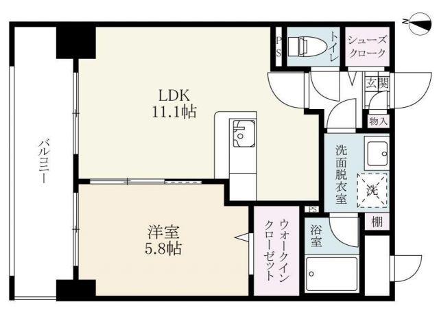 SOPHIA21堀川(1LDK/2階)の間取り写真