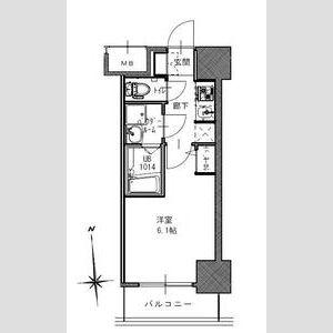 S-RESIDENCE南堀江(1K/13階)の間取り写真