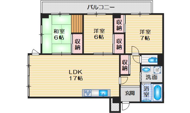 ヴェリー I(3LDK/3階)の間取り写真