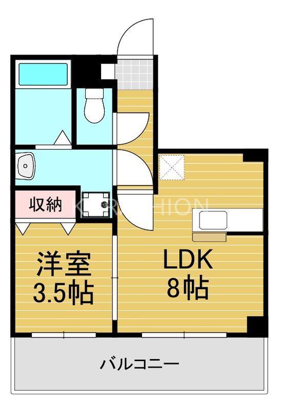 リバティ神屋(1LDK/9階)の間取り写真