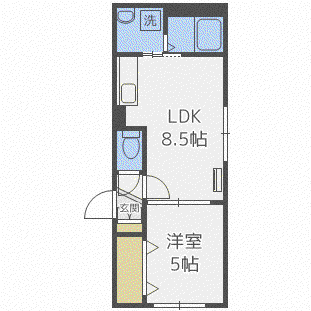 HARMONY TERRACE(1LDK/4階)の間取り写真