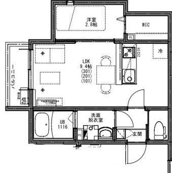 KEIAI RESIDENCE せんげん台VI(1LDK/3階)の間取り写真