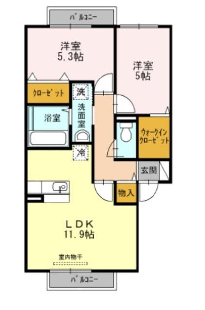 コスモ新森(2LDK/2階)の間取り写真