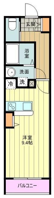 レジス立川曙町(ワンルーム/4階)の間取り写真
