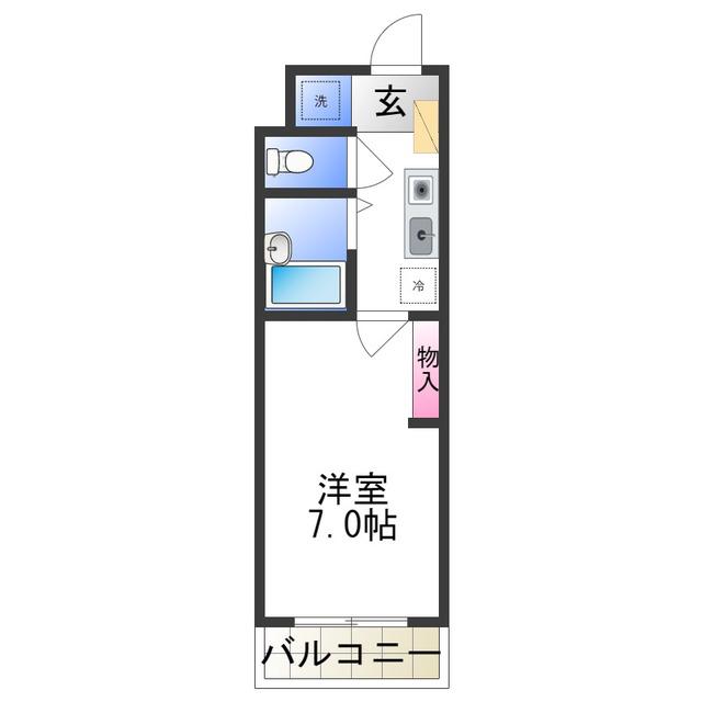 FRIEND SHIPI(1K/4階)の間取り写真