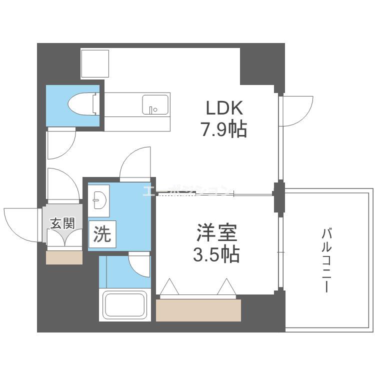 ブエナビスタ難波サウスタワー(1LDK/10階)の間取り写真