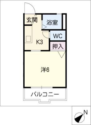 サンハウス東小鷹野(1K/1階)の間取り写真