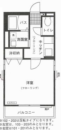フラッツ(1K/1階)の間取り写真