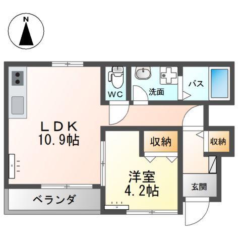 ソフィア(1LDK/1階)の間取り写真