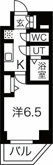 メイクス上前津III(1K/2階)の間取り写真