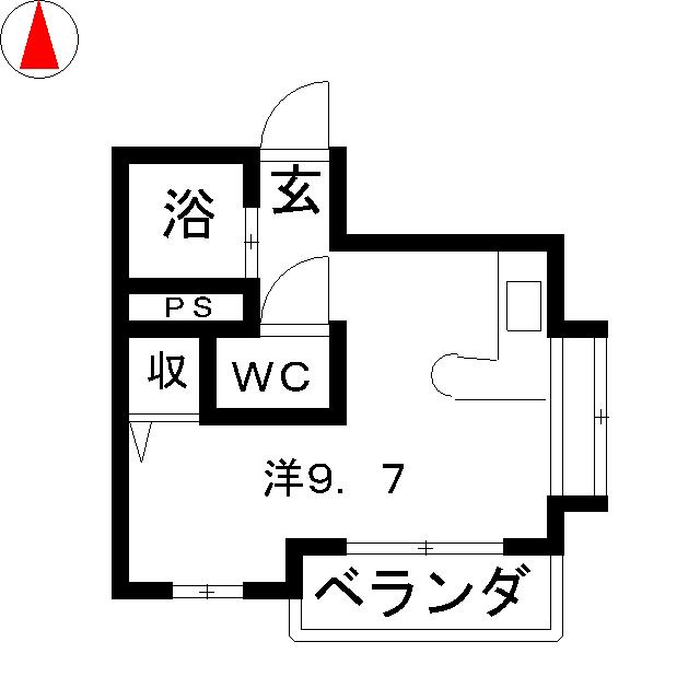 レリブ植松(ワンルーム/2階)の間取り写真