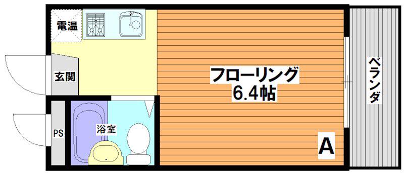 ソサエティ山手(ワンルーム/3階)の間取り写真