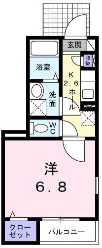 パインツリーフォレスト(1K/1階)の間取り写真