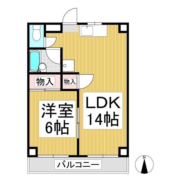 コーポひまわり(1LDK/2階)の間取り写真