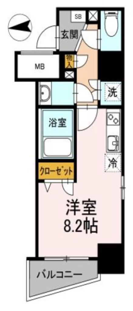 アオイレジデンス早稲田(ワンルーム/9階)の間取り写真