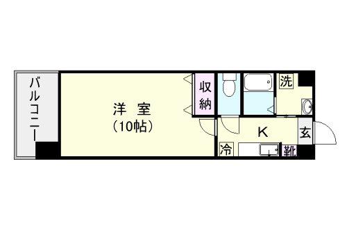 グランセーヌ二軒茶屋(1K/6階)の間取り写真