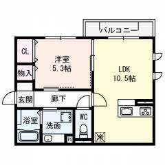 HAPPINESS.T-FIFTEEN-(1LDK/1階)の間取り写真