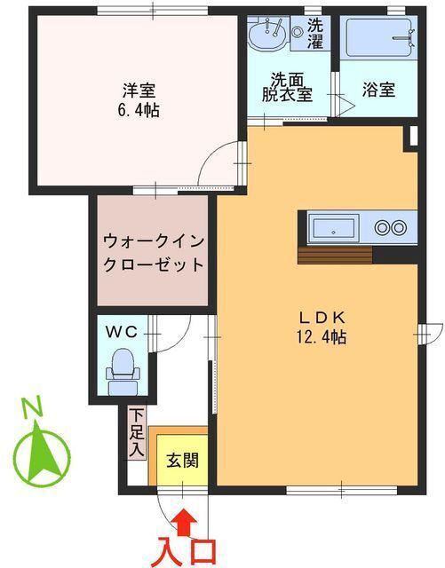 グランクラセ成和 A棟(1LDK/1階)の間取り写真