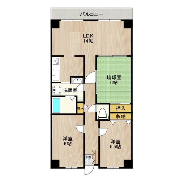 PHOENIX COURT 交野II(3LDK/5階)の間取り写真