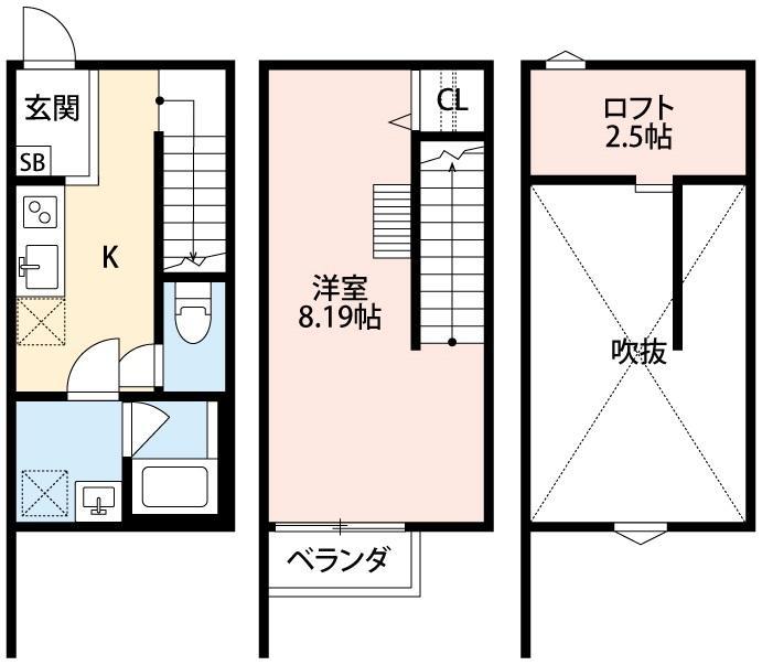 SOLVITA KINDAIMAE(1SK/1階)の間取り写真
