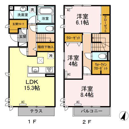 シンフォニー(3LDK/1階)の間取り写真