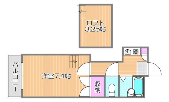 サンライズ西崎(1K/2階)の間取り写真