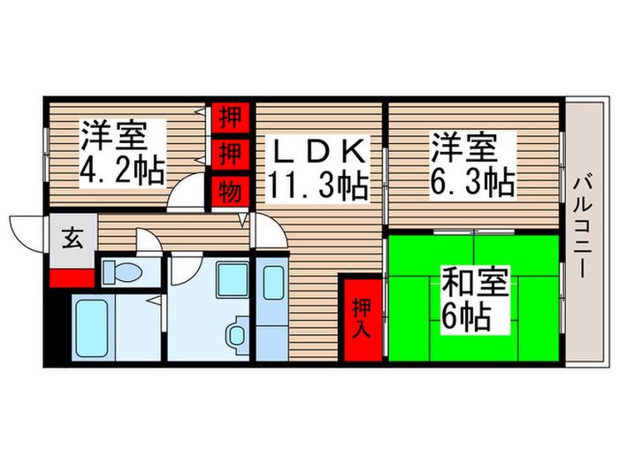ASTEE ROYAL(3LDK/5階)の間取り写真