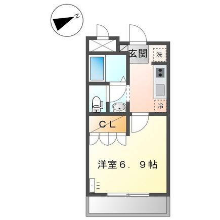 エスポアール堅田(1K/2階)の間取り写真