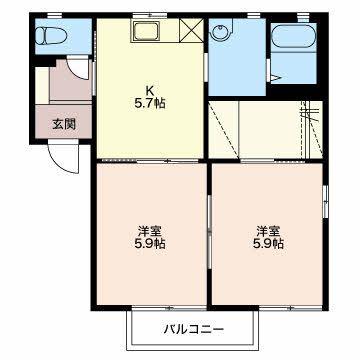 メゾンセレーノ(2K/1階)の間取り写真