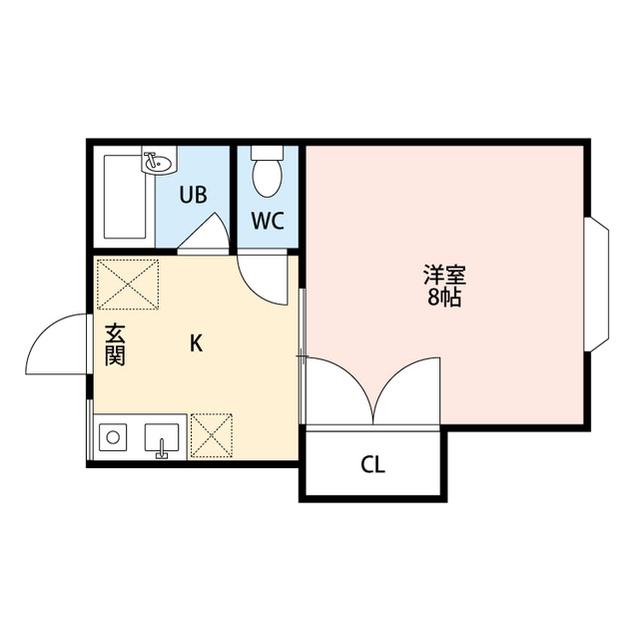 コーポエスポワール(1K/1階)の間取り写真
