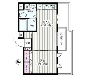 パーク西小山 403(1DK/4階)の間取り写真