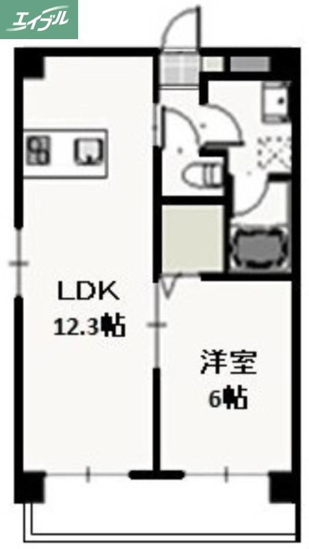 SAISON CLAIR(1LDK/2階)の間取り写真