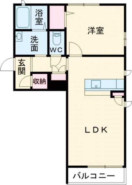 セントリビエ下滝野C(1LDK/3階)の間取り写真