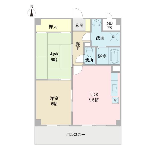 小林ハイツ(2LDK/3階)の間取り写真