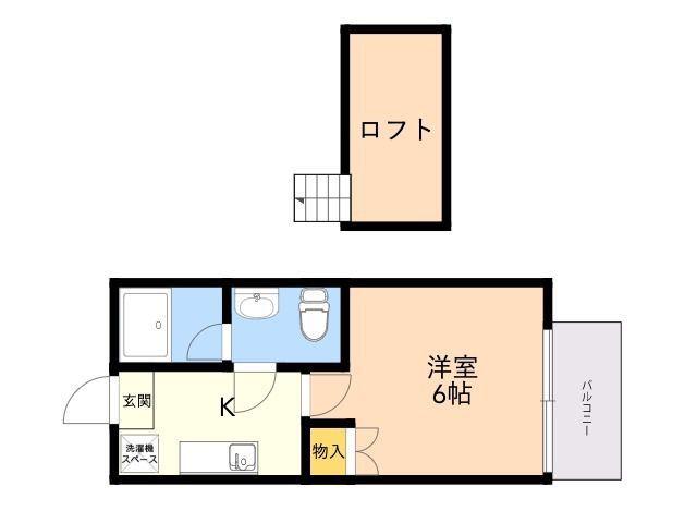 FRIENDLY(1K/2階)の間取り写真