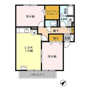 MAISON SYMPHONY A(2LDK/2階)の間取り写真