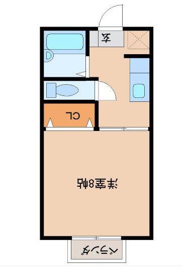 藤沢ハイツA・B(1K/2階)の間取り写真