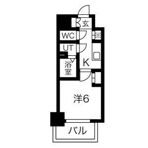 エステート金山(1K/9階)の間取り写真