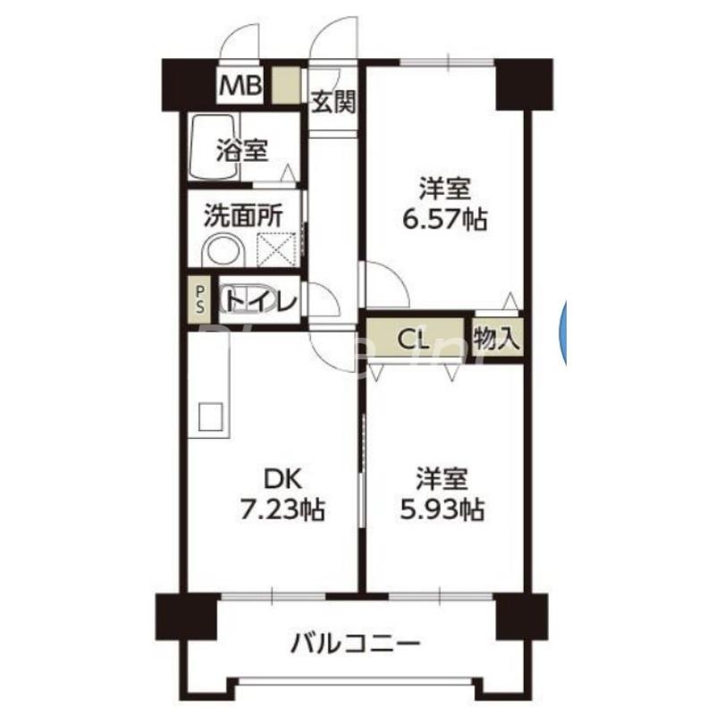 リベラルパレス城東 A棟(2DK/7階)の間取り写真