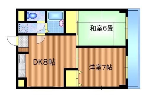グリーンサンハイツ(2DK/3階)の間取り写真
