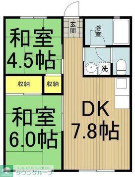 コーポ仲井(2DK/2階)の間取り写真