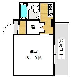 ヒューマンビレッジ(1K/4階)の間取り写真