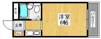 アニバーサリー40TH(ワンルーム/3階)の間取り写真