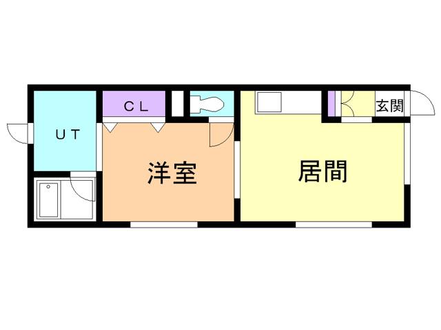 コーポ真(1DK/2階)の間取り写真