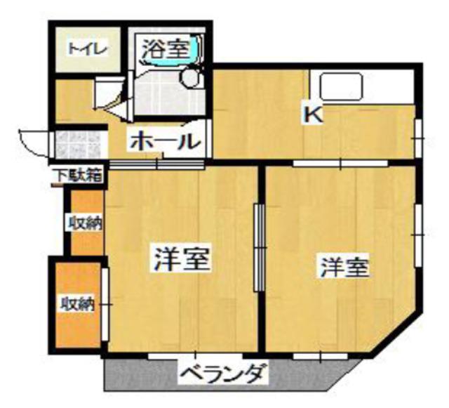 マンシオン・ロレーヌ(2K/2階)の間取り写真